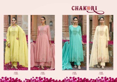 Rangoon Chakori Anarkali Kurti Pant Set with Chanderi Dupatta (M–3XL) fancy Anarkali suit catalogs