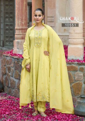 Rangoon Chakori Anarkali Kurti Pant Set with Chanderi Dupatta (M–3XL) fancy Anarkali suit catalogs