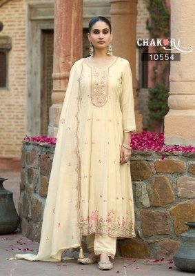 Rangoon Chakori Anarkali Kurti Pant Set with Chanderi Dupatta (M–3XL) fancy Anarkali suit catalogs