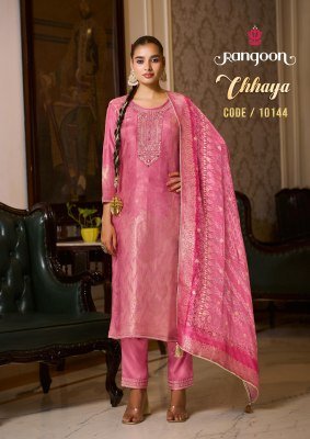 Rangoon Chhaya Pure Muslin Jacquard Hand Work Suits readymade suit catalogs