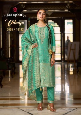 Rangoon Chhaya Pure Muslin Jacquard Hand Work Suits readymade suit catalogs
