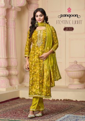 Rangoon Festive Light Pure Viscose Suit Set Digital Print & Khatli Work readymade suit catalogs