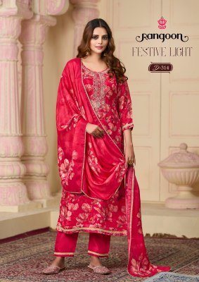 Rangoon Festive Light Pure Viscose Suit Set Digital Print & Khatli Work readymade suit catalogs