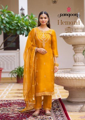 Rangoon Hemani Silk Satin Kurti Set with Organza Dupatta Wholesale Fancy Work Collection Wholesale Product kurtis catalogs