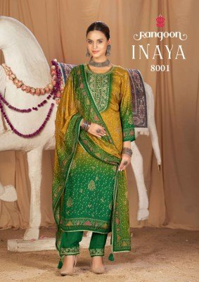 Rangoon INAYA 3-Piece Pure Muslin Digital Print Aari Work Kurti Set kurti pant with dupatta Catalogs