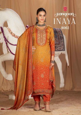 Rangoon INAYA 3-Piece Pure Muslin Digital Print Aari Work Kurti Set kurti pant with dupatta Catalogs