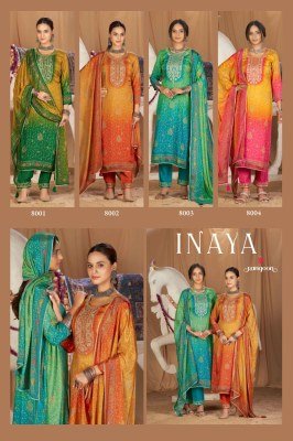 Rangoon INAYA 3-Piece Pure Muslin Digital Print Aari Work Kurti Set kurti pant with dupatta Catalogs