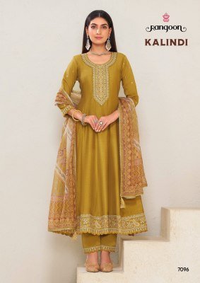 Rangoon Kalindi Hand Embroidered Silk Anarkali Top And Bottom with Heavy Organza Dupatta Wholesale fancy Anarkali suit catalogs