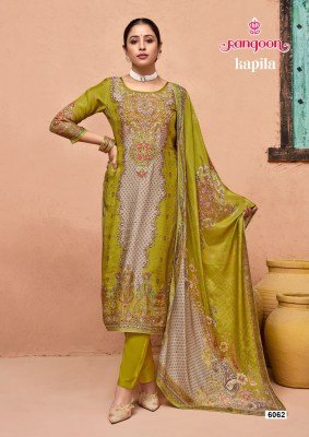Rangoon Kapila Pure Muslin Digital Print Suit with Aari And Swarovski Diamond Work Viscose Inner Bottom And Lace Border Dupatta Wholesale kurtis catalogs