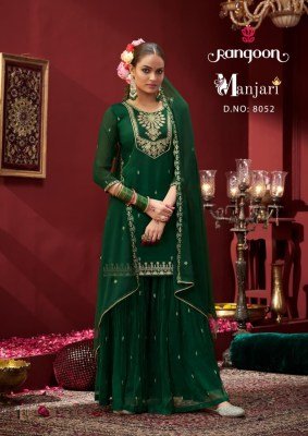 Rangoon Manjari Chiffon Top And Palazzo Suit with Heavy Dupatta Wholesale Product readymade suit catalogs