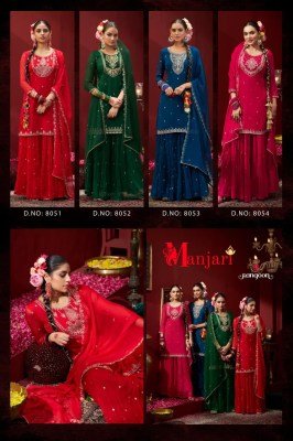 Rangoon Manjari Chiffon Top And Palazzo Suit with Heavy Dupatta Wholesale Product readymade suit catalogs