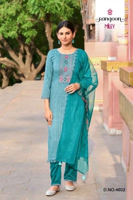 Rangoon Miley Top Pant Dupatta set Kurti catalogue wholesaler supplier   kurtis catalogs