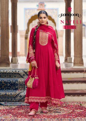 Rangoon NAVELI Silk Anarkali Embroidery Mirror Work fancy Anarkali suit catalogs