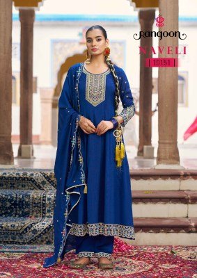 Rangoon NAVELI Silk Anarkali Embroidery Mirror Work fancy Anarkali suit catalogs