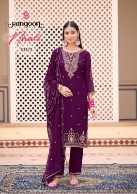 Rangoon Nirali Dress Material Chiffon Top Bottom And Dupatta with Fancy Work And Wholesale kurtis catalogs