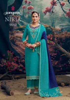 Rangoon Nirja Designer Silk Suit Embroidered Top, Lace Pant And Chanderi Dupatta Wholesale kurtis catalogs