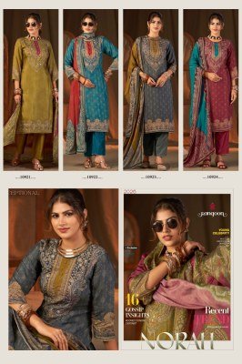 Rangoon Norah Pure Muslin Digital Print Aari Work Kurti Pant with Dupatta Set readymade suit catalogs