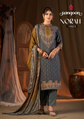 Rangoon Norah Pure Muslin Digital Print Aari Work Kurti Pant with Dupatta Set readymade suit catalogs