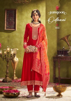 Rangoon Odhani Chinon Silk Anarkali Set And Khatli Hand Mirror Wholesale Ethnic Collection kurti pant with dupatta Catalogs