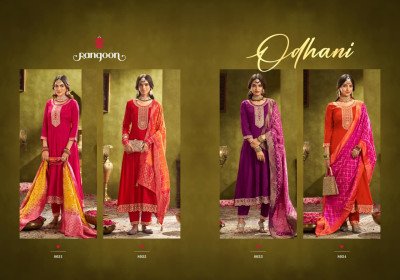 Rangoon Odhani Chinon Silk Anarkali Set And Khatli Hand Mirror Wholesale Ethnic Collection kurti pant with dupatta Catalogs