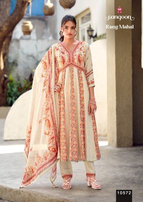 Rangoon RANG MAHAL Pure Muslin Anarkali 3-Piece Suit with Khatli Handwork fancy Anarkali suit catalogs
