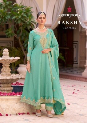 Rangoon Raksha Premium Anarkali Set Embroidered Silk with Hand Mirror Work Suit and Bottom Embroidery  Hand Mirror  Fancy Latkan Dupatta Wholesale kurtis catalogs