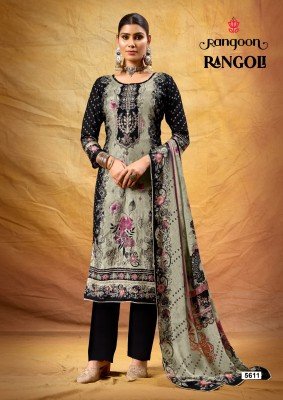 Rangoon Rangoli Pure Muslin Digital Print Aari Work Kurti Set with Swarovski Diamond Pant And Four Side Lace Dupatta Wholesale kurtis catalogs