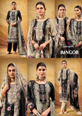 Rangoon Rangoli Pure Muslin Digital Print Aari Work Kurti Set with Swarovski Diamond Pant And Four Side Lace Dupatta Wholesale kurtis catalogs