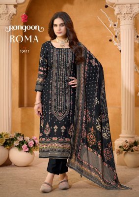 Rangoon Roma Pure Muslin Digital Print Suit with Aari  Swarovski Work readymade suit catalogs
