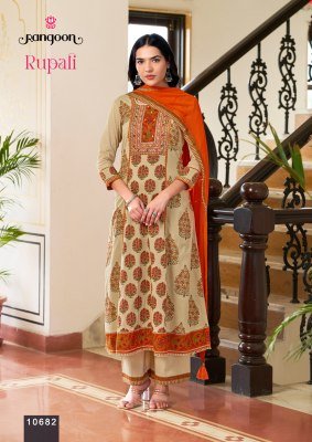 Rangoon Rupali Pure Cotton Anarkali Kurti Palazzo with Naznin Dupatta Fancy Palazzo suit catalogue