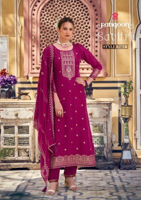 Rangoon Savitri Designer Ethnic Set Handworked Russian Jacquard Top with Viscose Pant And Heavy Chanderi Silk Dupatta Wholesale kurtis catalogs