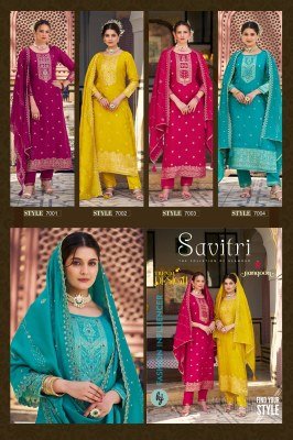 Rangoon Savitri Designer Ethnic Set Handworked Russian Jacquard Top with Viscose Pant And Heavy Chanderi Silk Dupatta Wholesale kurtis catalogs