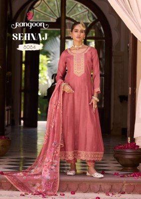 Rangoon Sehnaz Silk Anarkali Set with Mirror Khatli Work And Organza Dupatta Wholesale Collection fancy Anarkali suit catalogs