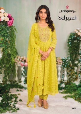 Rangoon Sehzadi Vol 04 Anarkali Suit Fancy Georgette Embroidery with Khatli And Mirror Work  Santoon Bottom And Heavy Embroidered Dupatta Wholesale kurtis catalogs