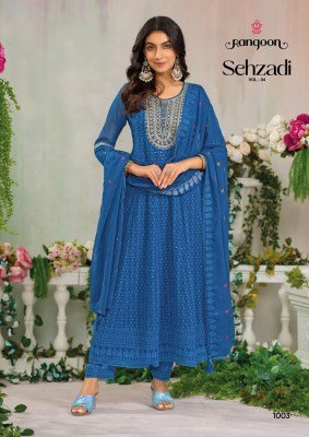 Rangoon Sehzadi Vol 04 Anarkali Suit Fancy Georgette Embroidery with Khatli And Mirror Work  Santoon Bottom And Heavy Embroidered Dupatta Wholesale kurtis catalogs