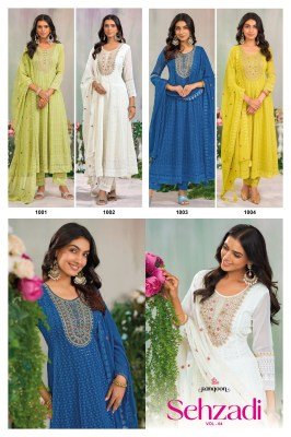 Rangoon Sehzadi Vol 04 Anarkali Suit Fancy Georgette Embroidery with Khatli And Mirror Work  Santoon Bottom And Heavy Embroidered Dupatta Wholesale kurtis catalogs