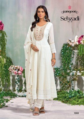 Rangoon Sehzadi Vol 04 Anarkali Suit Fancy Georgette Embroidery with Khatli And Mirror Work  Santoon Bottom And Heavy Embroidered Dupatta Wholesale kurtis catalogs