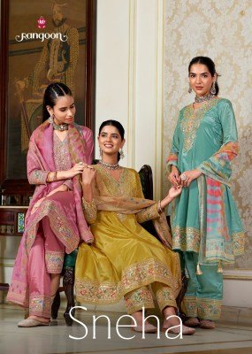 Rangoon Sneha Designer Kurti Pant with Dupatta kurti pant with dupatta Catalogs