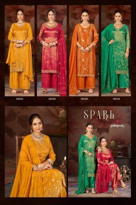 Rangoon Spark Viscose Simmer Silk Kurti Palazo With Dupatta Set Wholesale Rate  readymade suit catalogs