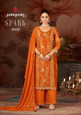 Rangoon Spark Viscose Simmer Silk Kurti Palazo With Dupatta Set Wholesale Rate  readymade suit catalogs