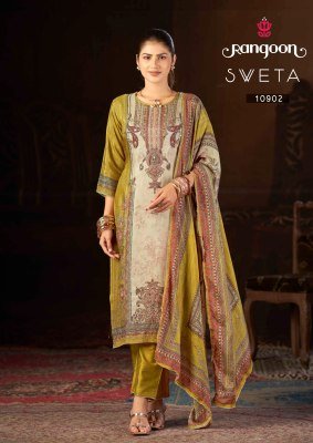 Rangoon Sveta Premium Muslin Digital Print Suit Set with Aari & Swarovski Work readymade suit catalogs