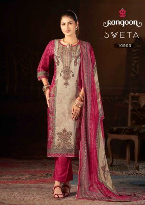 Rangoon Sveta Premium Muslin Digital Print Suit Set with Aari & Swarovski Work readymade suit catalogs