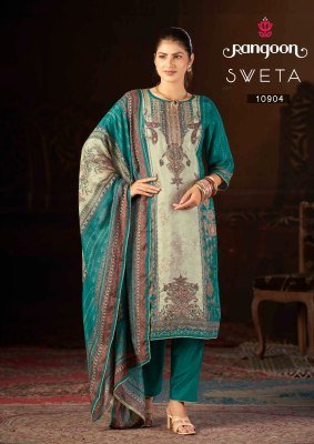 Rangoon Sveta Premium Muslin Digital Print Suit Set with Aari & Swarovski Work readymade suit catalogs