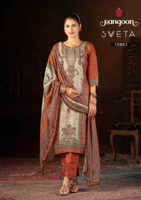 Rangoon Sveta Premium Muslin Digital Print Suit Set with Aari & Swarovski Work readymade suit catalogs