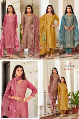 Rangoon Vedanchi Viscose Muslin Jacquard Kurti Pant with Digital Print Dupatta Set kurti pant with dupatta Catalogs