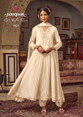 Rangoon Whiterose Chinon Fancy Neck And Sleeve Work Suit with Khatli Handwork Mirror and Cotton Inner Embellished Dupatta with Swarovski Diamond And F kurtis catalogs