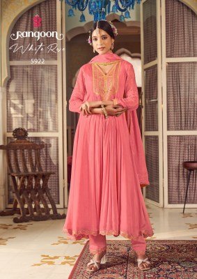 Rangoon Whiterose Chinon Fancy Neck And Sleeve Work Suit with Khatli Handwork Mirror and Cotton Inner Embellished Dupatta with Swarovski Diamond And F kurtis catalogs