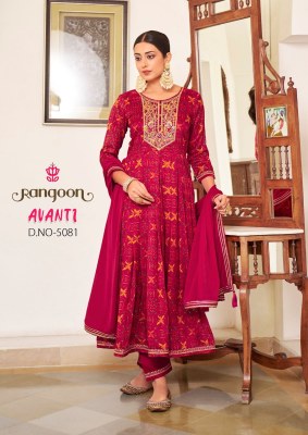 Rangoon by Avanti silk printed with embroidered readymade suit catalogue at low rate readymade suit catalogs