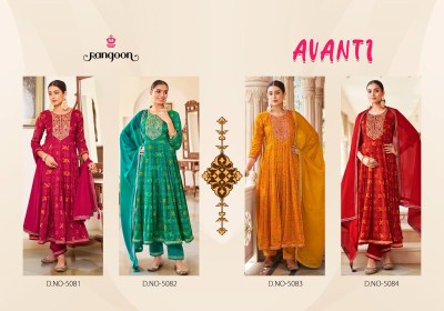 Rangoon by Avanti silk printed with embroidered readymade suit catalogue at low rate readymade suit catalogs