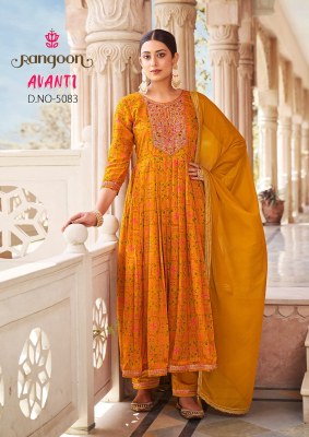 Rangoon by Avanti silk printed with embroidered readymade suit catalogue at low rate readymade suit catalogs
